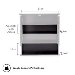 VonHaus 2 Door Bathroom Wall Mirror Cabinet in Black - thumbnail 8