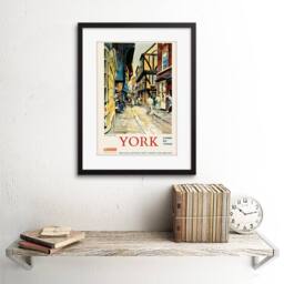 "Artery8 York England Shambles Medieval Butcher Street 12x16"" Framed Art Print - Size: W12"" x H16""" - thumbnail 2