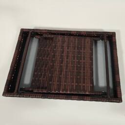 Wyld Haus Fihaso 60cm Rattan Brown Folding Outdoor Bistro Side Table - thumbnail 8