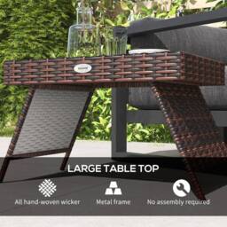 Wyld Haus Fihaso 60cm Rattan Brown Folding Outdoor Bistro Side Table - thumbnail 5