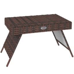 Wyld Haus Fihaso 60cm Rattan Brown Folding Outdoor Bistro Side Table - thumbnail 2