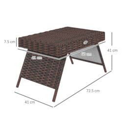 Wyld Haus Fihaso 60cm Rattan Brown Folding Outdoor Bistro Side Table - thumbnail 3
