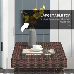 Wyld Haus Fihaso 60cm Rattan Brown Folding Outdoor Bistro Side Table - thumbnail 4