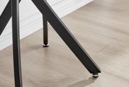 FurnitureboxUK Leonardo Rectangular Glass Console Table with Metal Angled Starburst Legs for Modern Living Room in Black - thumbnail 5