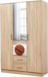 Harmin SONOMA OAK MIRRORED 3 DOOR, 2 DRAWER SOFT CLOSE WARDROBE in Light Oak - thumbnail 2