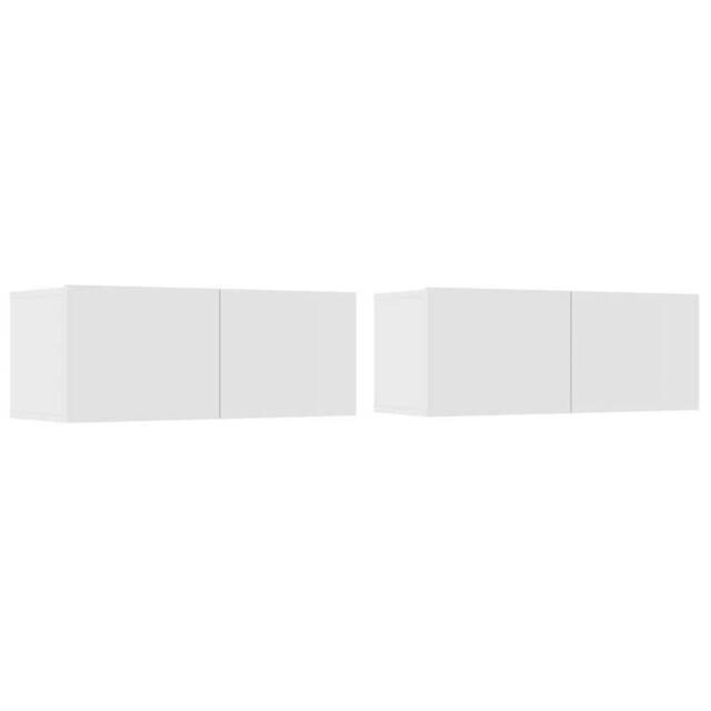 Berkfield Home TV Cabinets 2 pcs White 80x30x30 cm Engineered Wood - Size: 80 x 30 x 30 cm - image 1