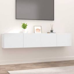 Berkfield Home TV Cabinets 2 pcs White 80x30x30 cm Engineered Wood - Size: 80 x 30 x 30 cm - thumbnail 2