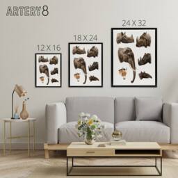 "Artery8 Animals Vintage Illustration Lydekker Black Framed Canvas Art Print in White - Size: W12"" x H16""" - thumbnail 4
