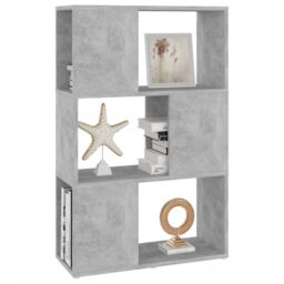 Berkfield Home Book Cabinet Room Divider Concrete Grey 60x24x94 cm Engineered Wood - Size: 60 x 24 x 94 cm - thumbnail 4
