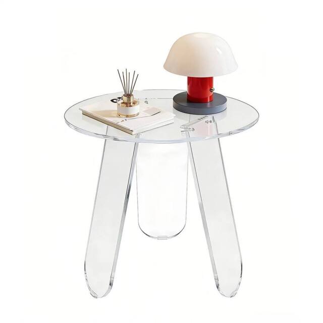 ERGOVEXA Acrylic End Table Shatterproof Bedside Accent Table Nightstand Home in Clear - image 1