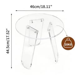 ERGOVEXA Acrylic End Table Shatterproof Bedside Accent Table Nightstand Home in Clear - thumbnail 2