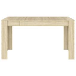 Berkfield Home Decorative Dining Table Sonoma Oak 140x74.5x76 cm Engineered Wood in Light Tan - thumbnail 1