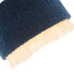 Happy Homewares Midnight Blue Wool Lamp Shade with Ivory White Hanging Fabric Tassels - Size: 12 inches - thumbnail 3
