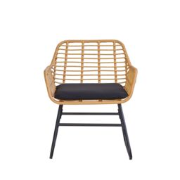 Nordlys Garden Lounge Set in Rattan & Metal in Black - thumbnail 8