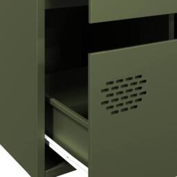 Berkfield Home Highboard Olive Green 68x39x101.5 cm Steel - thumbnail 9