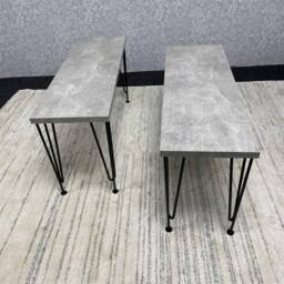 KOSY KOALA Modern Grey Dining Table with 2 Benches Dining Room Furniture in Brown - thumbnail 4