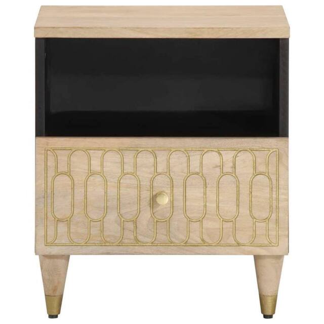 Berkfield Home Bedside Cabinets 2 pcs 40x33x46 cm Solid Wood Mango in Light Brown - Size: 40 x 33 x 46 cm