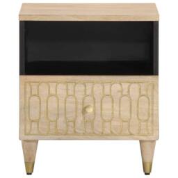 Berkfield Home Bedside Cabinets 2 pcs 40x33x46 cm Solid Wood Mango in Light Brown - Size: 40 x 33 x 46 cm - thumbnail 1
