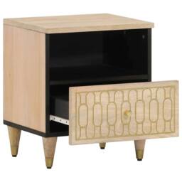 Berkfield Home Bedside Cabinets 2 pcs 40x33x46 cm Solid Wood Mango in Light Brown - Size: 40 x 33 x 46 cm - thumbnail 3