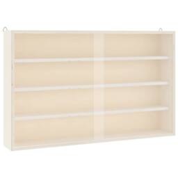 Berkfield Home Wall Display Cabinet with Doors 60x8.5x37 cm in Light Sand - thumbnail 3