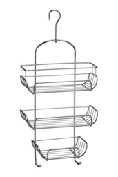 Orsina Functional Three Tier Chrome Shower Caddy, Space-Saving Organizer For Towels, 3-Tier Hanging Shower Rack in Silver