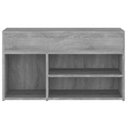 Berkfield Home Shoe Bench Grey Sonoma 80x30x45 cm Engineered Wood - Size: 80 x 30 x 45 cm - thumbnail 6