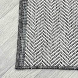 runrug Carpet Runner Rug - Indoor/Outdoor, Reversible, 2mm - 'Illusion' in Grey - Size: 60 cm x 390 cm - thumbnail 2