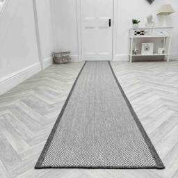 runrug Carpet Runner Rug - Indoor/Outdoor, Reversible, 2mm - 'Illusion' in Grey - Size: 60 cm x 390 cm - thumbnail 4