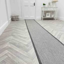 runrug Carpet Runner Rug - Indoor/Outdoor, Reversible, 2mm - 'Illusion' in Grey - Size: 60 cm x 390 cm - thumbnail 3