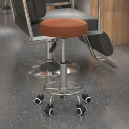 Havendro Round PU leather Salon Beautician Stool Adjustable Height, Brown - thumbnail 5