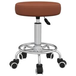 Havendro Round PU leather Salon Beautician Stool Adjustable Height, Brown