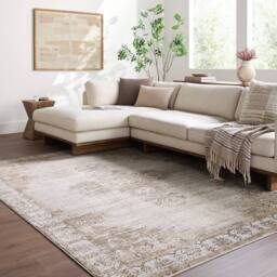 Livabliss Fifth Avenue-Vintage Brown Off-White Grey Traditional Boho Living Rug - Size: 200 cm x 275 cm - thumbnail 1