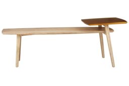 Orsina Elm Wood Rectangular Coffe Table, Gold Finished Accent Table, Ample Storage Table For Outdoor Patio in Natural - thumbnail 3