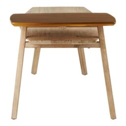 Orsina Elm Wood Rectangular Coffe Table, Gold Finished Accent Table, Ample Storage Table For Outdoor Patio in Natural - thumbnail 5