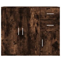Berkfield Home Sideboard Smoked Oak 91x29.5x75 cm Engineered Wood in Brown - thumbnail 6