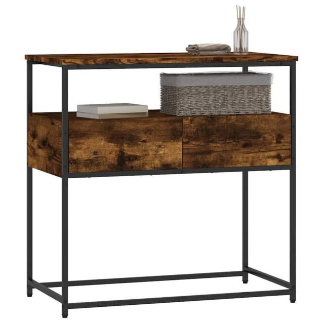 Berkfield Home Decorative Console Table Smoked Oak 75x40x75 cm Engineered Wood in Brown - Size: 75 x 40 x 75 cm - image 1
