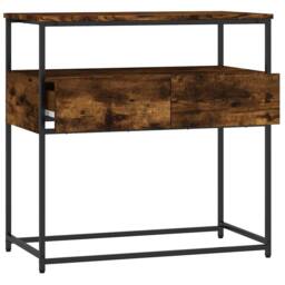 Berkfield Home Decorative Console Table Smoked Oak 75x40x75 cm Engineered Wood in Brown - Size: 75 x 40 x 75 cm - thumbnail 5