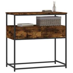 Berkfield Home Decorative Console Table Smoked Oak 75x40x75 cm Engineered Wood in Brown - Size: 75 x 40 x 75 cm - thumbnail 1