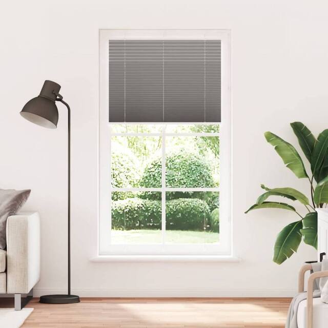 Berkfield Home Pleated Blind Anthracite 110x200 cm Fabric Width 109.4 cm Polyester in Dark Grey - image 1