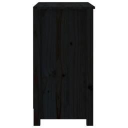 Berkfield Home Book Cabinet Black 80x35x68 cm Solid Wood Pine - Size: 80 x 35 x 68 cm - thumbnail 6