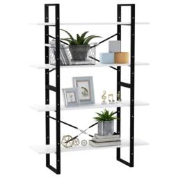 Berkfield Home Decorative 4-Tier Book Cabinet White 100x30x140 cm Engineered Wood - Size: 100 x 30 x 140 cm - thumbnail 4