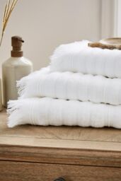 Murmur 'Leif' Cotton Towels in White - thumbnail 2