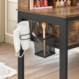 Pirlo Plush 3 Drawer Dressing Table With Mirror & Stool in Brown - thumbnail 5