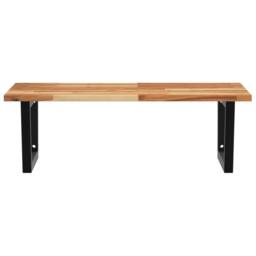 Berkfield Home Elegant Basin Shelf Wall Mounted Steel & Solid Wood Acacia in Brown - thumbnail 4