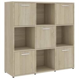 Berkfield Home Book Cabinet Sonoma Oak 90x30x90 cm Engineered Wood in Brown - Size: 90 x 30 x 90 cm - thumbnail 1