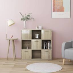 Berkfield Home Book Cabinet Sonoma Oak 90x30x90 cm Engineered Wood in Brown - Size: 90 x 30 x 90 cm - thumbnail 2