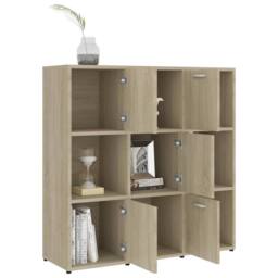 Berkfield Home Book Cabinet Sonoma Oak 90x30x90 cm Engineered Wood in Brown - Size: 90 x 30 x 90 cm - thumbnail 4