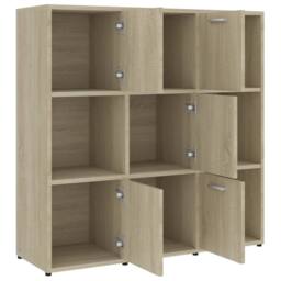 Berkfield Home Book Cabinet Sonoma Oak 90x30x90 cm Engineered Wood in Brown - Size: 90 x 30 x 90 cm - thumbnail 5