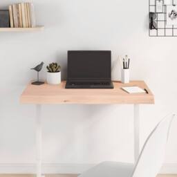 Berkfield Home Table Top 80x50x(2-6) cm Untreated Solid Wood Oak in Light Oak - thumbnail 2