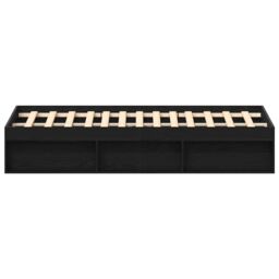 Berkfield Home Bed Frame without Mattress Black Oak 200x200 cm Engineered Wood in Brown - thumbnail 6